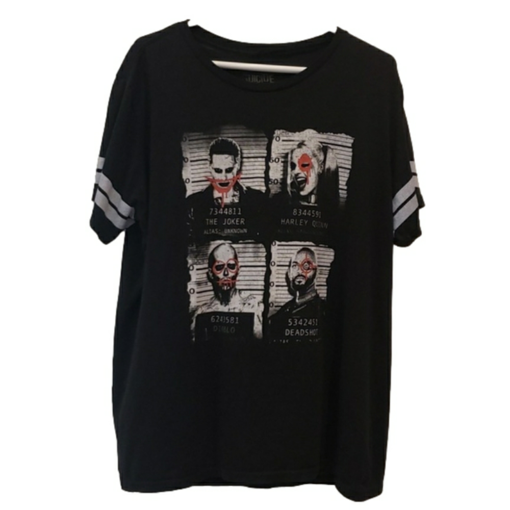 SUICIDE Squad T-Shirt Diablo Deadshot Harley Quinn The Joker Black Men's…